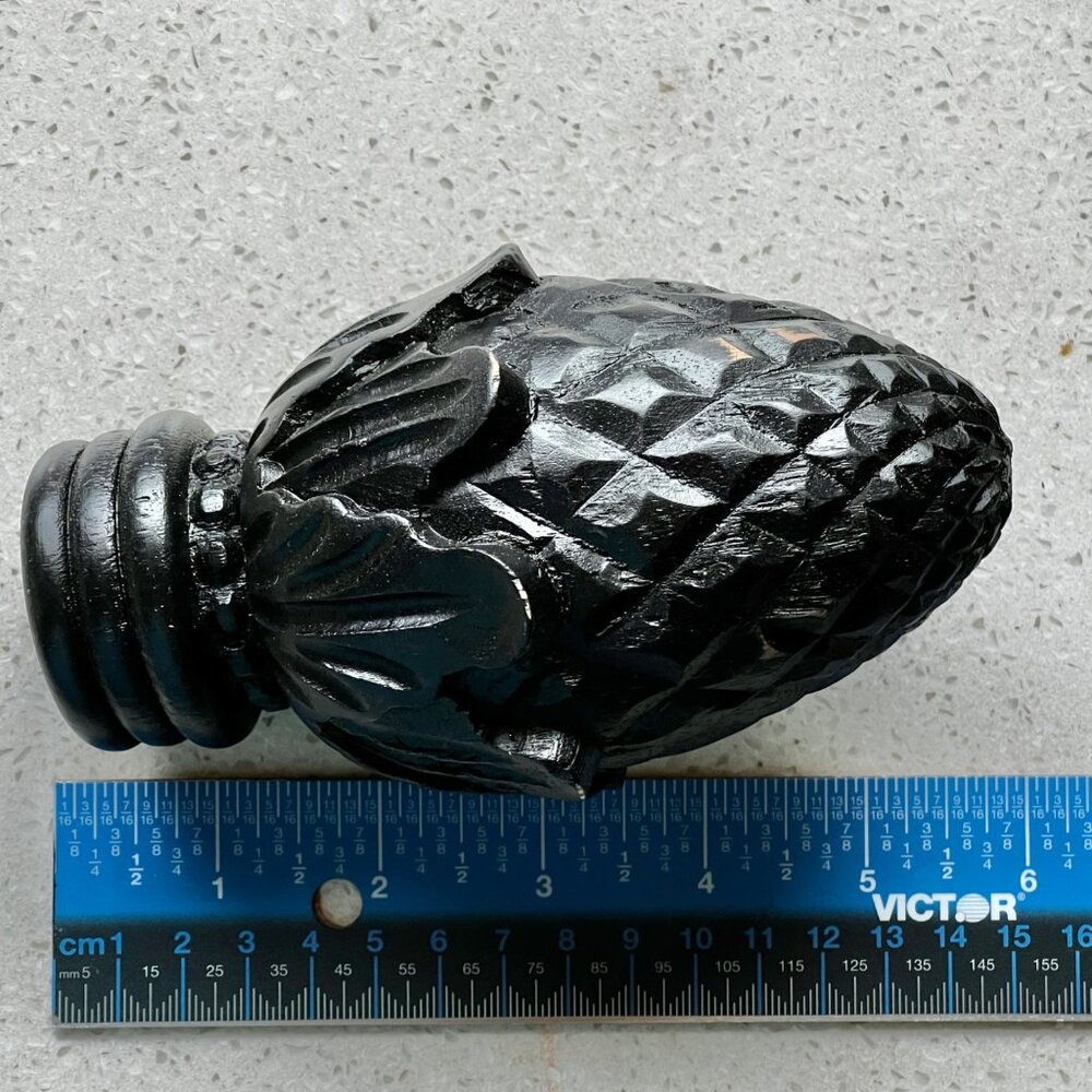 Set Of 4 Black Artichoke Finials For Bed Or Curtain Rods 5.5x3 3/8” D Classical - Picture 5 of 11